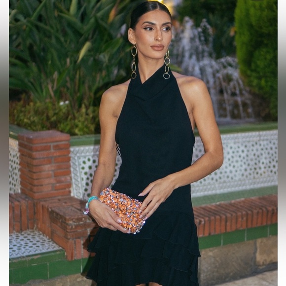 Zara Halter Ruffled Maxi Dress - Picture 6 of 12